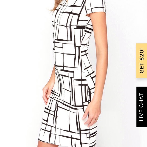 Lulus black and white print midi dress - Picture 3 of 6